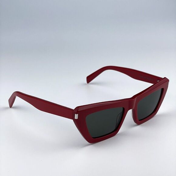 NEW Saint Laurent SL467 003 Red Grey Cat Eye Women Sunglasses - Picture 7 of 12